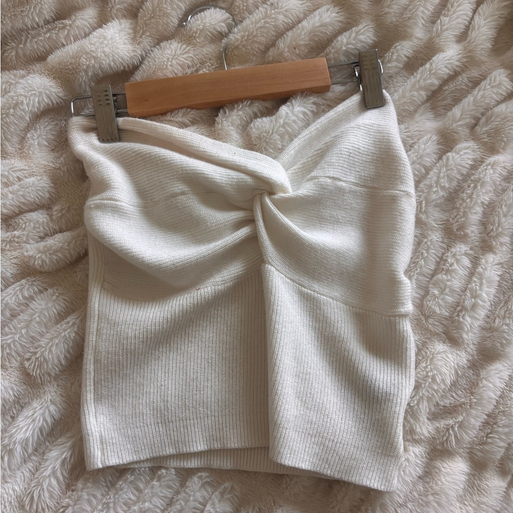 Amazon Cream Tie Front Pencil Top Mini